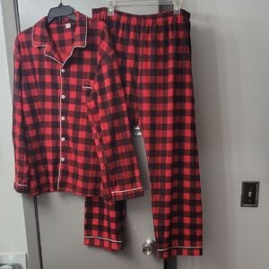 Red and Black Plaid Men Pajamas